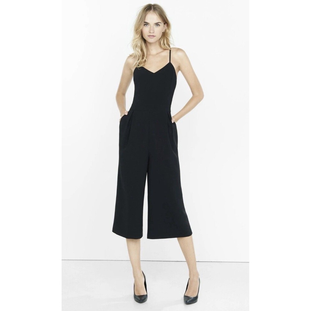 EXPRESS BLACK SWEETHEART CULOTTE JUMPSUIT ONE PIECE Size 6
